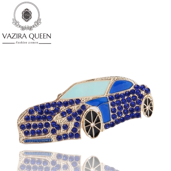 VQ Car Brooch with Crystals - Picture 1 of 2